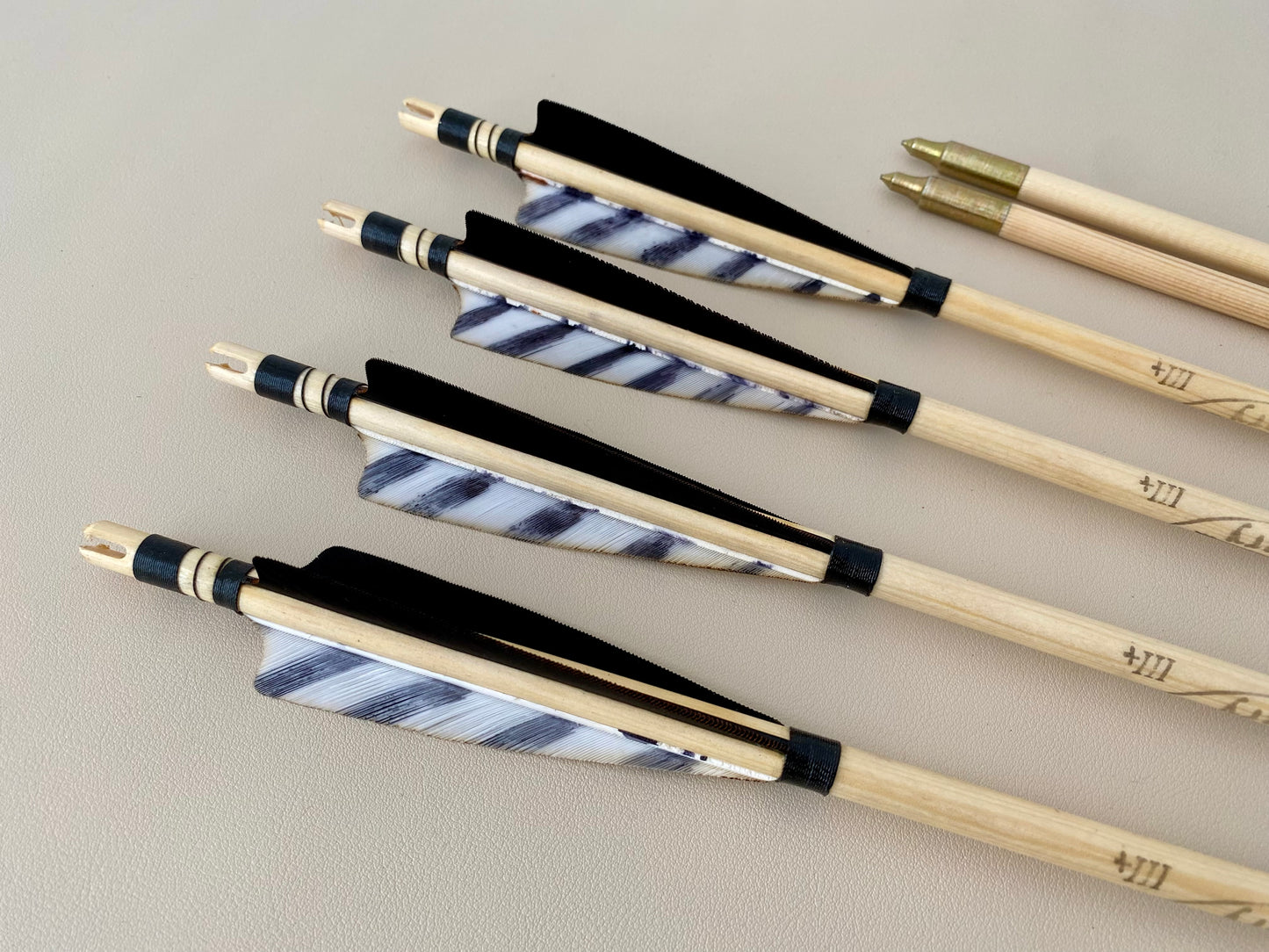 Traditional Wooden Arrows - Self Nock (half dozen)