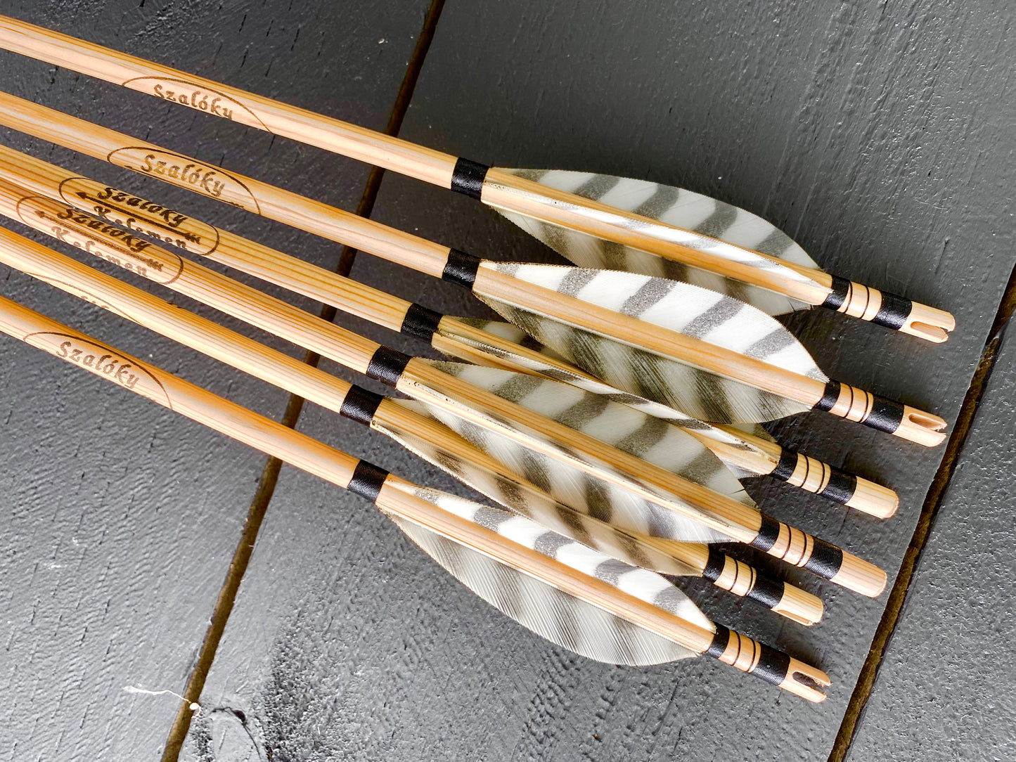 Traditional Wooden Arrows - Self Nock (half dozen)