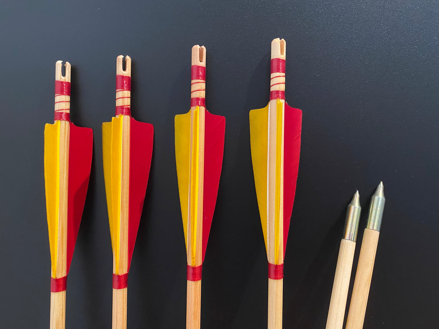 Traditional Wooden Arrows - Self Nock (half dozen)
