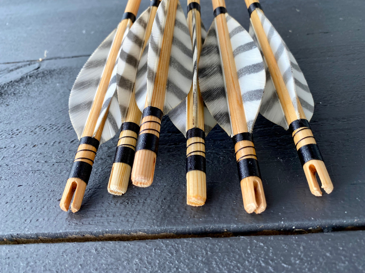 Traditional Wooden Arrows - Self Nock (half dozen)